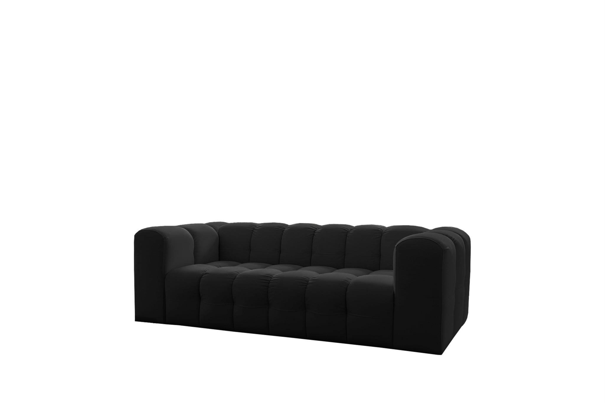 SOFA 3-sitzer Solvie In Tiffani - Schwarz, Holzwerkstoff/Textil (230/75/106cm) - Fun Möbel
