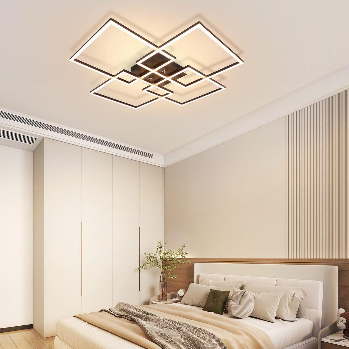 LED-DECKENLEUCHTE Galloway 72.4/72.4/7.3 cm - Schwarz, Metall (72.4/72.4/7.3cm) - Nettlife