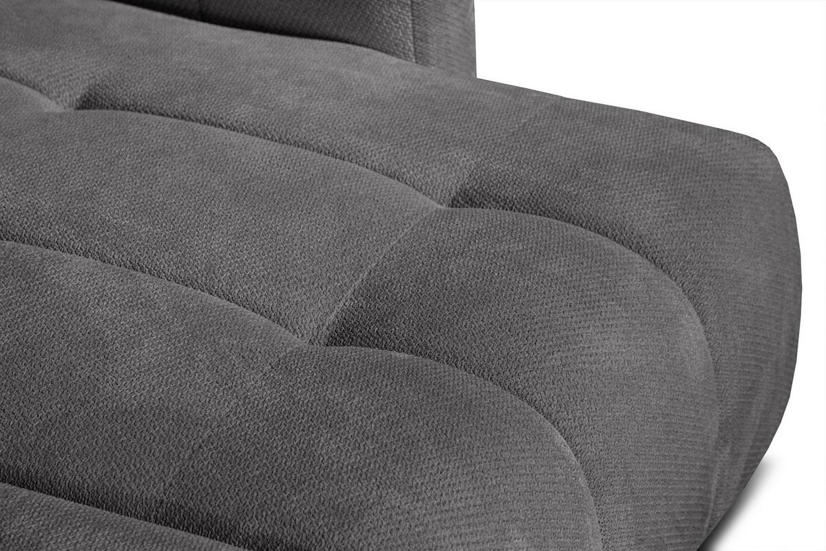ECKSOFA KIMI 3-Sitzer, ausziehbarer Sitz, verstellbare Kopfstützen, dunkelgrau - Anthrazit/Schwarz, Holzwerkstoff/Textil (270/160cm) - Wozimo