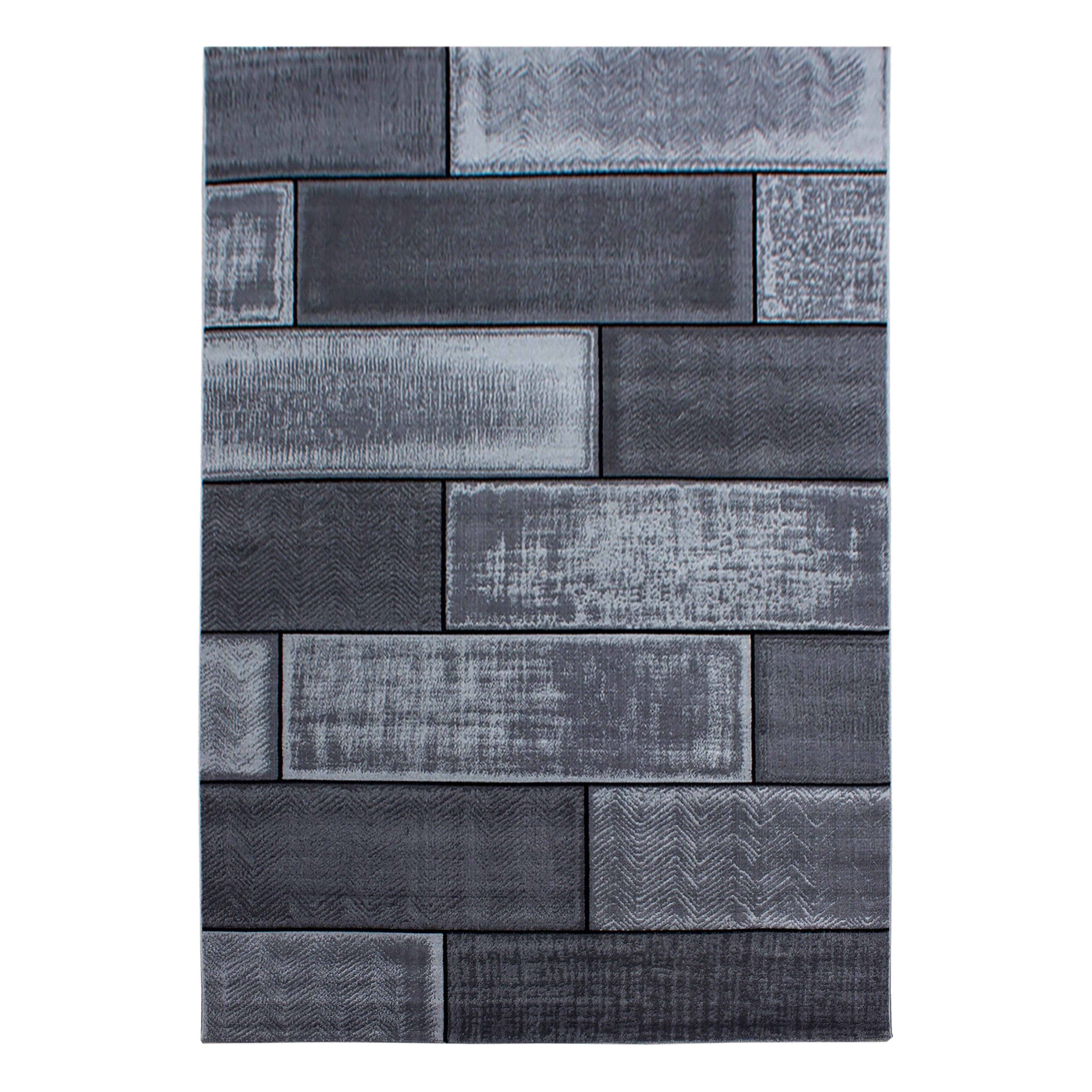 KURZFLORTEPPICH INN, in Steinoptik, Schwarz, 140 x 200 cm - Schwarz, Textil (140/200cm) - KADIMA DESIGN