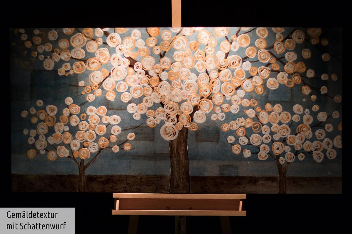 ÖLGEMÄLDE 140/70 cm - Petrol/Braun, Holz/Textil (140/70cm) - KUNSTLOFT