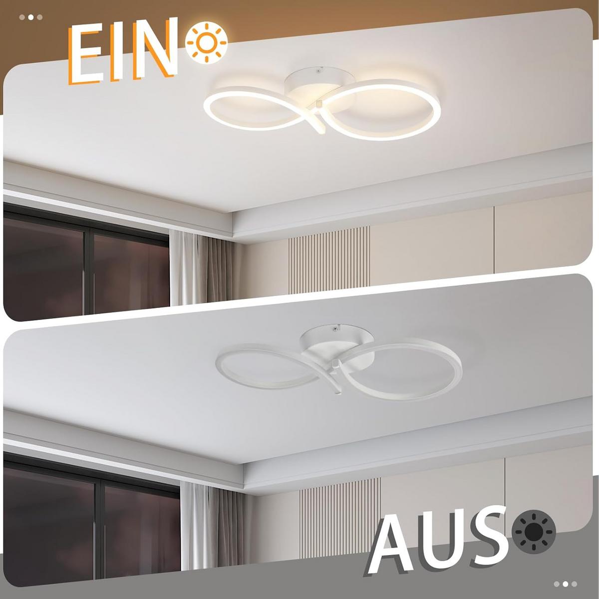 LED-DECKENLEUCHTE Sturmhag 19.0/8.0/45.0 cm - Weiß, Metall (45/19/8cm) - ZMH