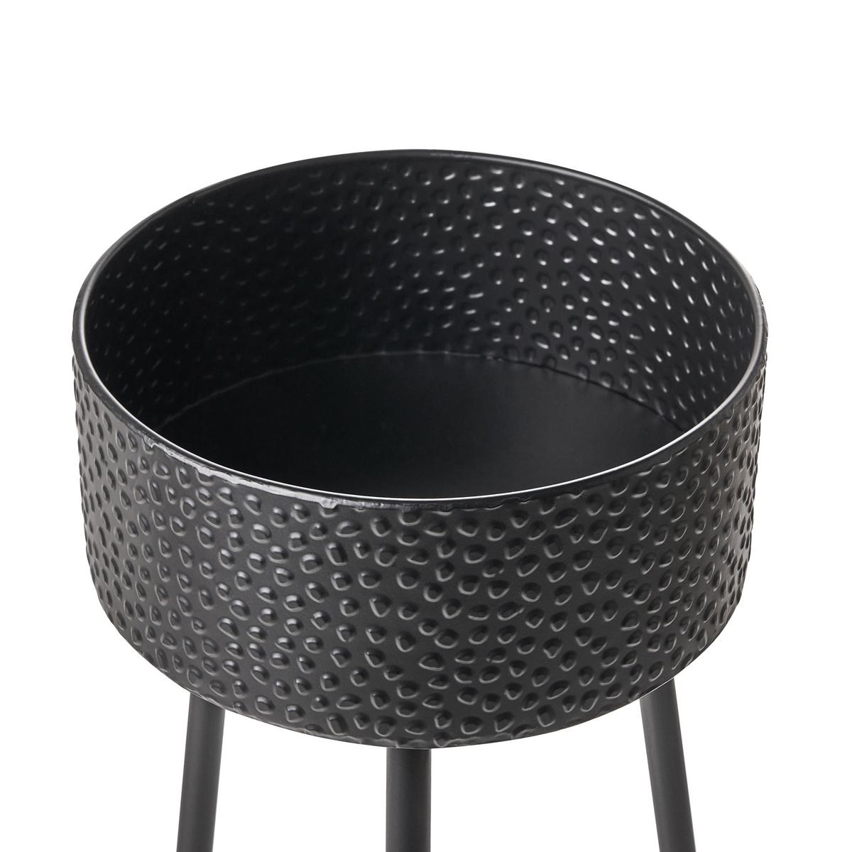 PFLANZENSTÄNDER Metall schwarz 88 cm Leika - Schwarz, Metall (88cm) - Beliani
