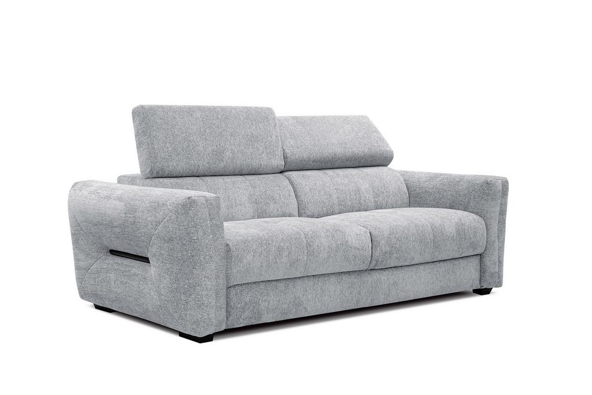 SOFA CALVERA 3-Sitzer, hellgrau - Hellgrau/Schwarz, Holzwerkstoff/Textil (204/79/106cm) - Wozimo