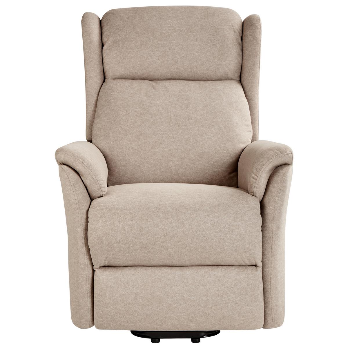 SESSEL taupe USB-Port elektrisch verstellbar Elegy - Taupe, Textil (72/86/80cm) - Beliani