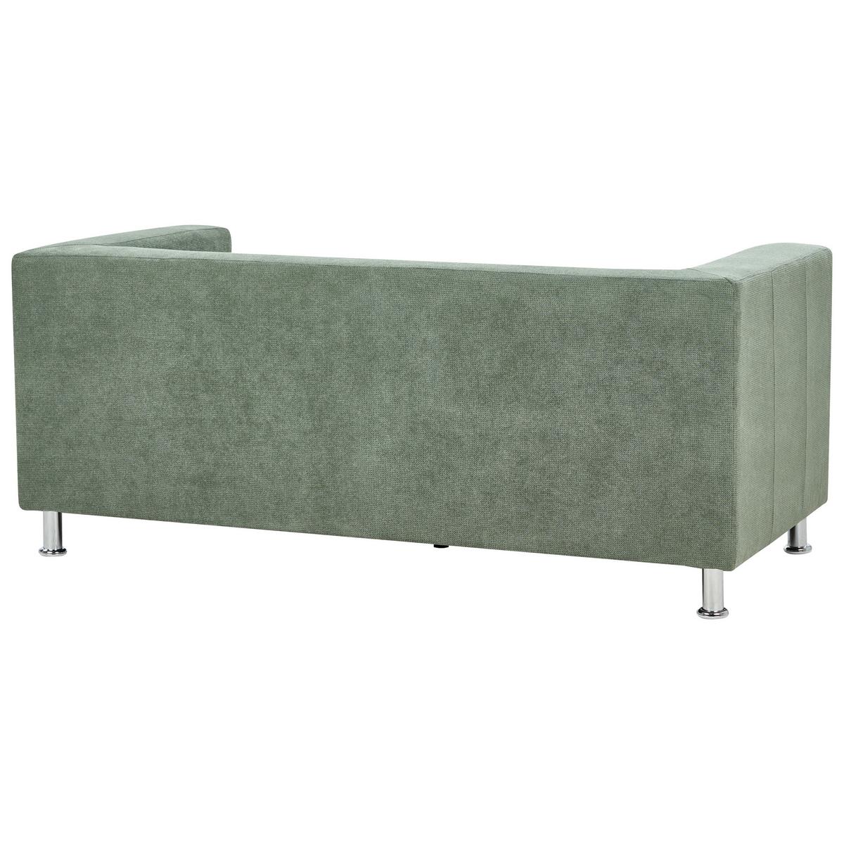 3-SITZER-SOFA Stoff grün Floro - Silberfarben/Grün, Textil (179/74/83cm) - Beliani