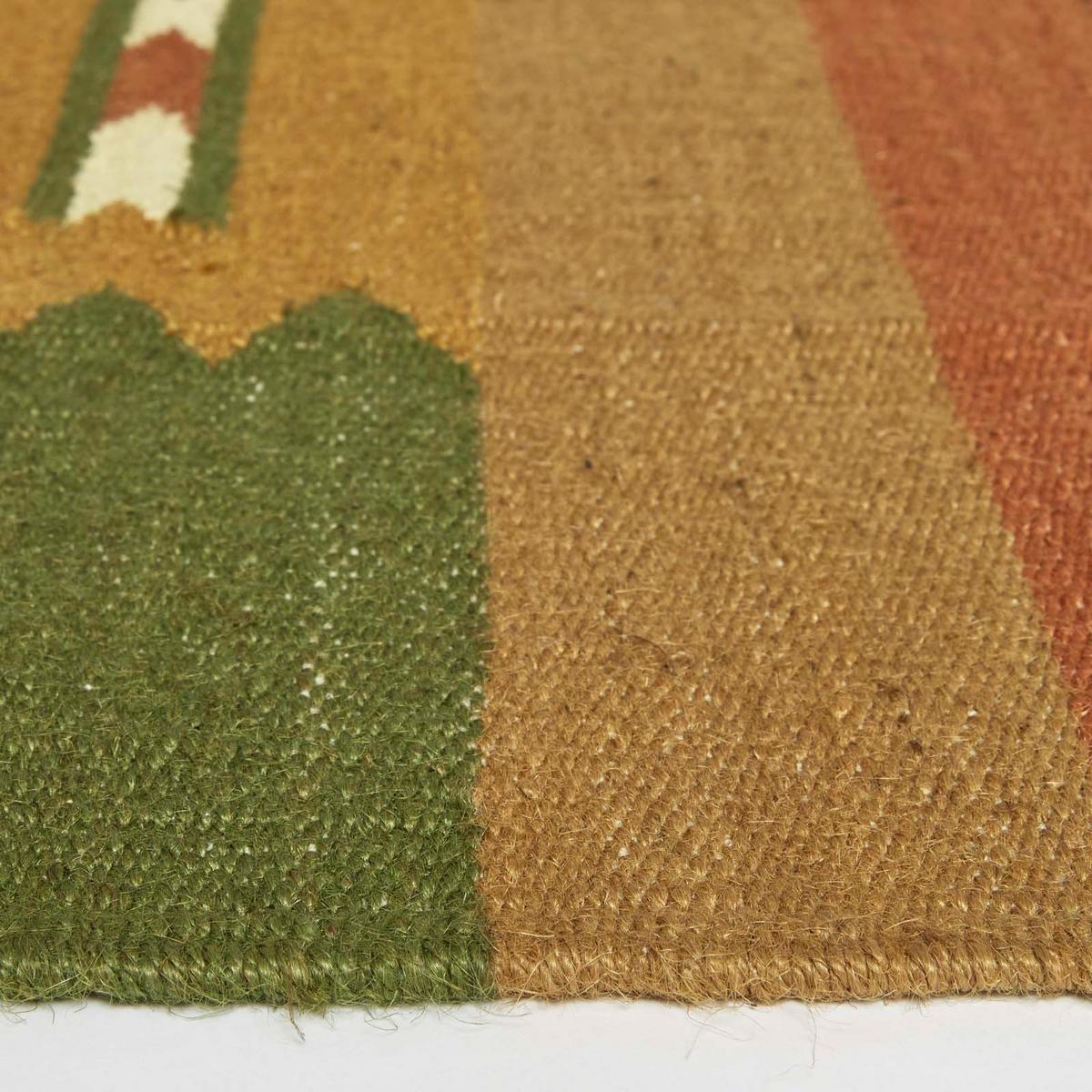 KELIM-TEPPICH Lundi Green handgewebt 240/300 cm - Waldgrün/Multicolor, Textil (240/300cm) - Homescapes