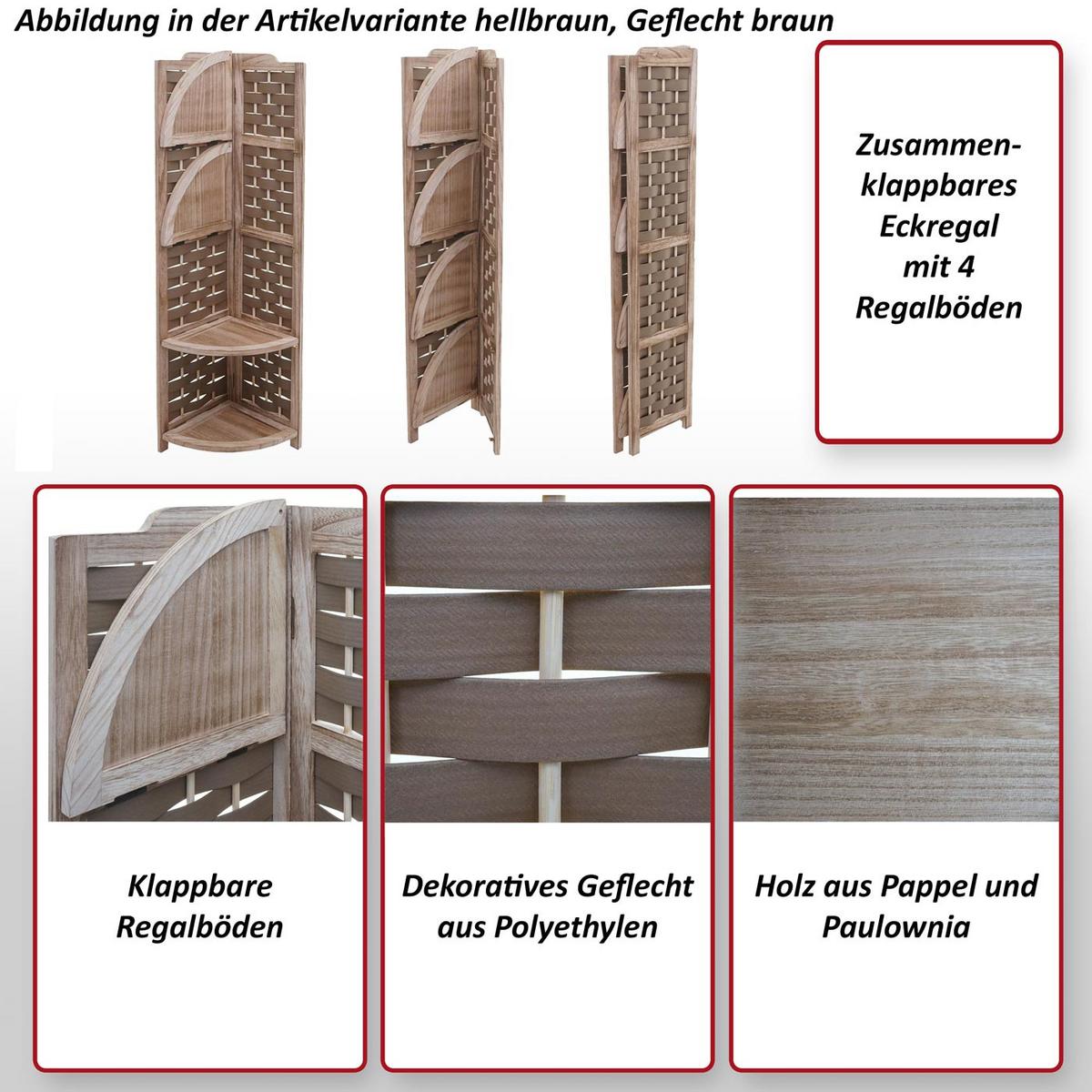 ECKREGAL Weiß, Braun - Weiß/Braun, Holz (28/110/28cm) - MCW