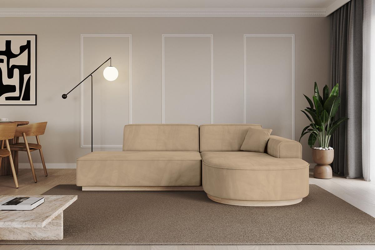 ECKSOFA Ottomane Rechts ARRIO-L1 - 243x171x83 cm Beige - Beige, Holzwerkstoff/Textil (243/171cm) - ALTDECOR
