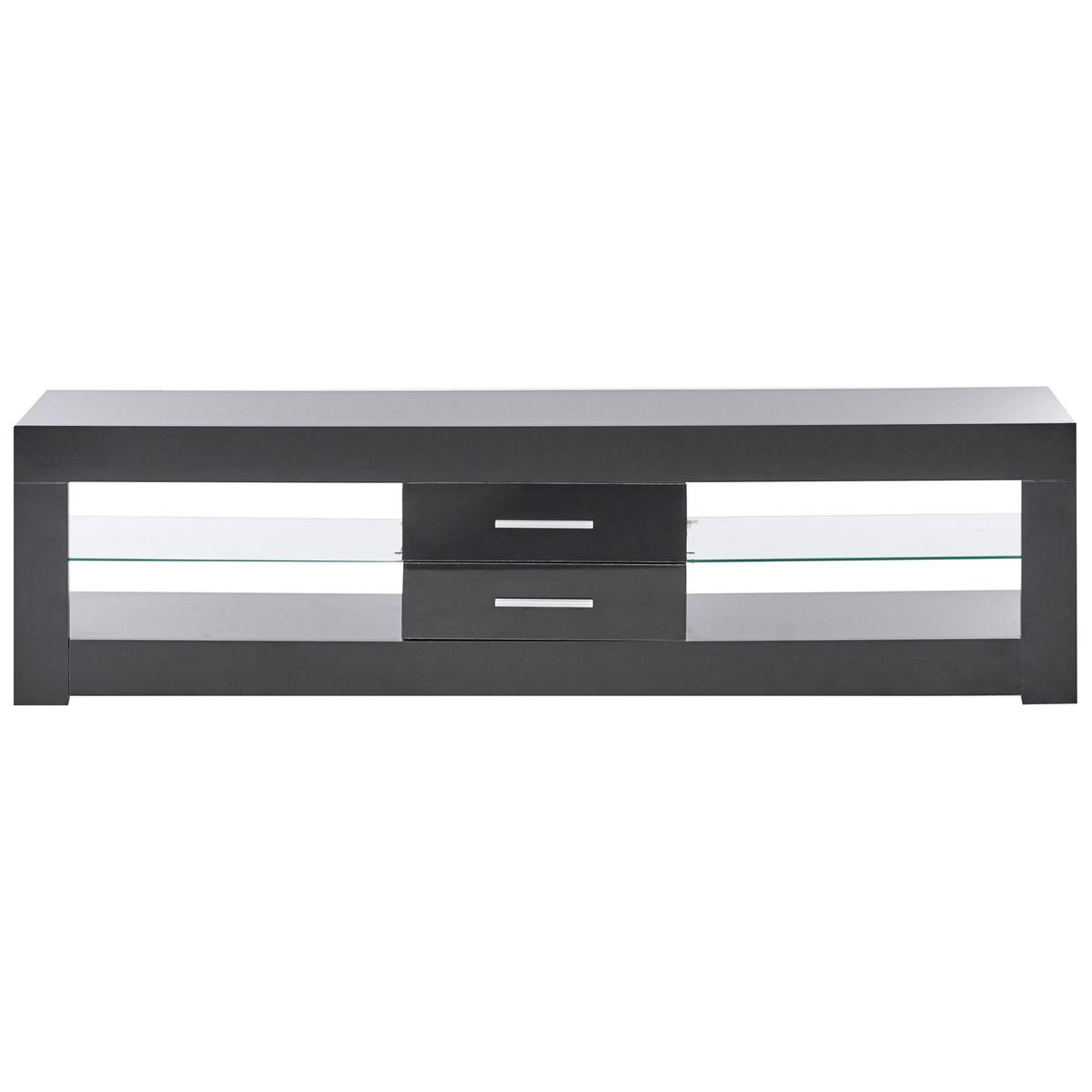 TV-MÖBEL Schwarz Esquimalt - Silberfarben/Schwarz, Holzwerkstoff (150/40/35cm) - Beliani