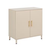 SIDEBOARD mit 2 Türen Metall Beige Ombura - Beige, Metall (80/80/40cm) - Beliani