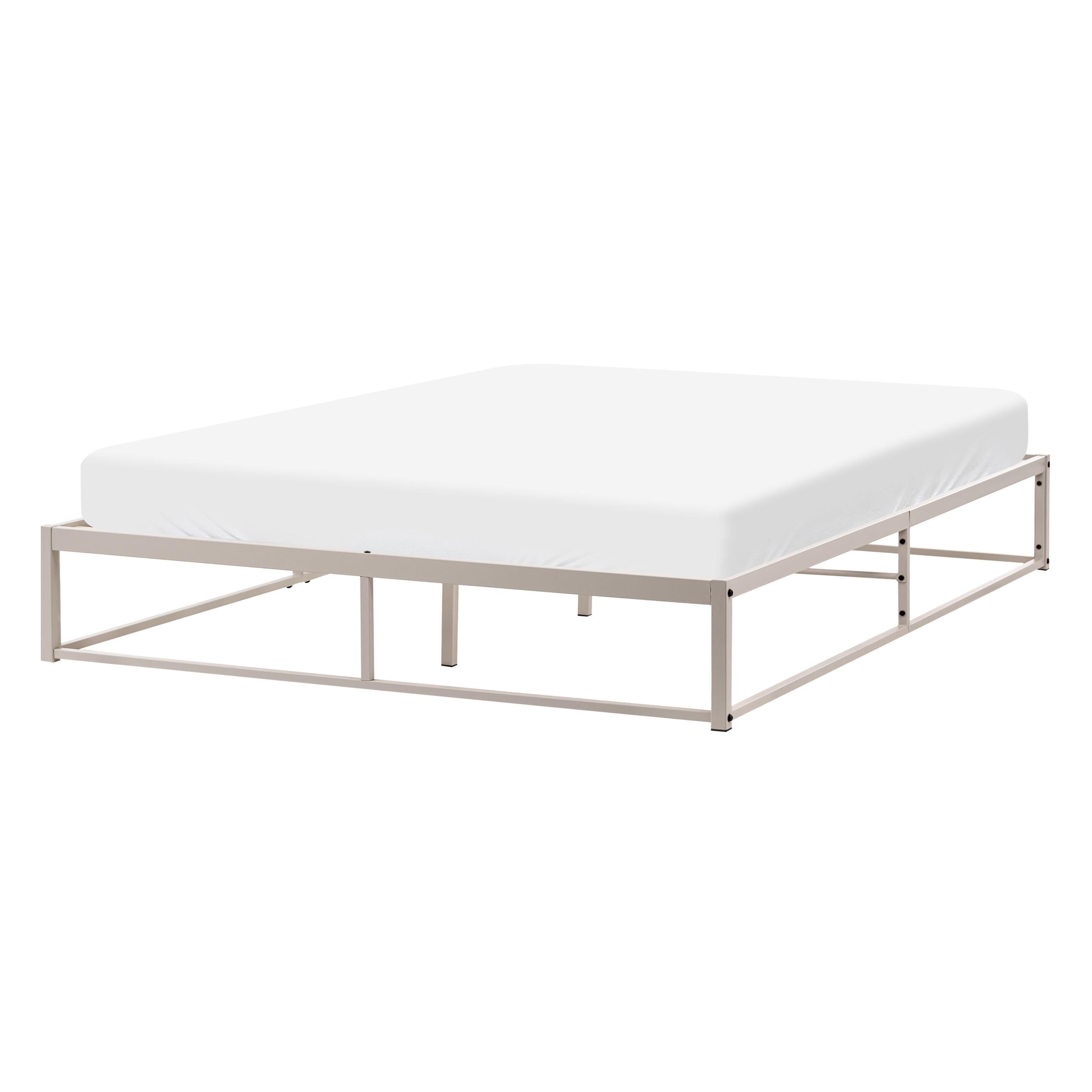 BETT ohne Kopfteil 140/200 cm Eisen Hellbeige Viry - Beige, Metall (140/200cm) - Beliani