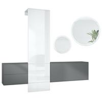 GARDEROBE Carlton Dual Weiß Hochglanz - Weiß Hochglanz, Holzwerkstoff (208/193/35cm) - Vladon