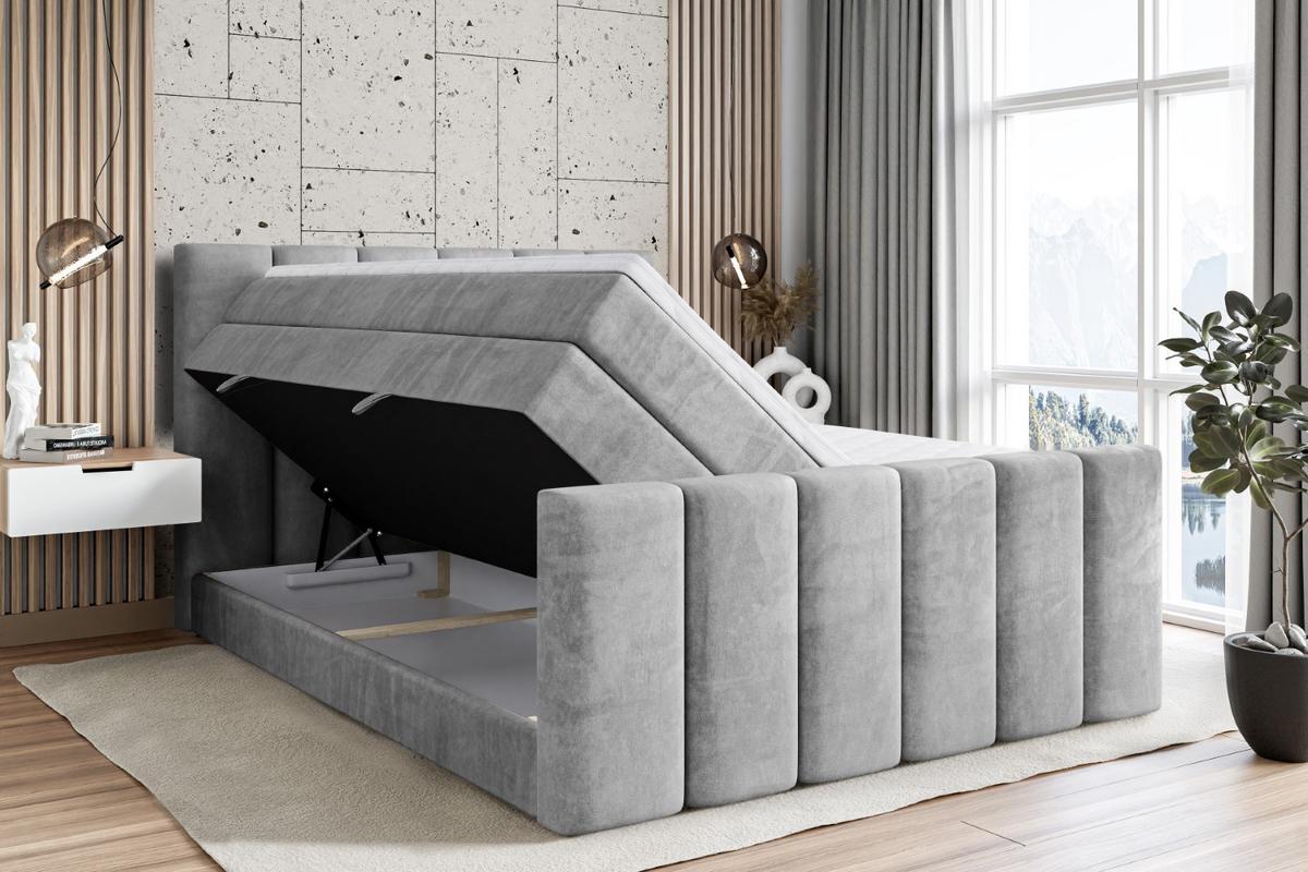 BOXSPRINGBETT BOXI1-Z KING - 140x200 - H3/H4 - Hellgrau - Hellgrau, Holzwerkstoff (140/200cm) - ALTDECOR