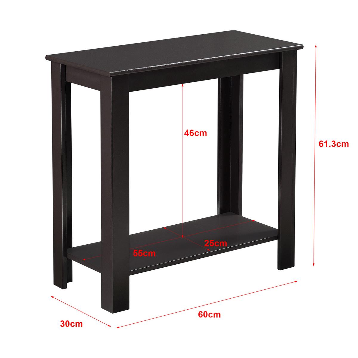 BEISTELLTISCH Chur - Dunkelbraun, Holzwerkstoff (30/60/62cm) - [en.casa]