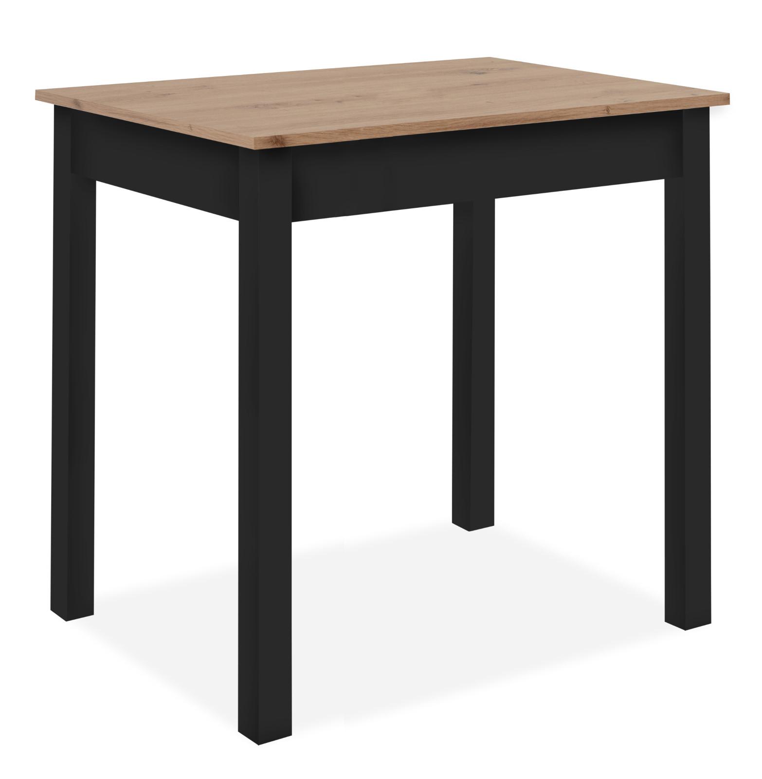 ESSTISCH Eiche Artisan, schwarz 110 x 67 cm, Küchentisch in modernem Design - Schwarz/Eiche Artisan, Holzwerkstoff/Kunststoff (67/110/76cm) - Furn.Design