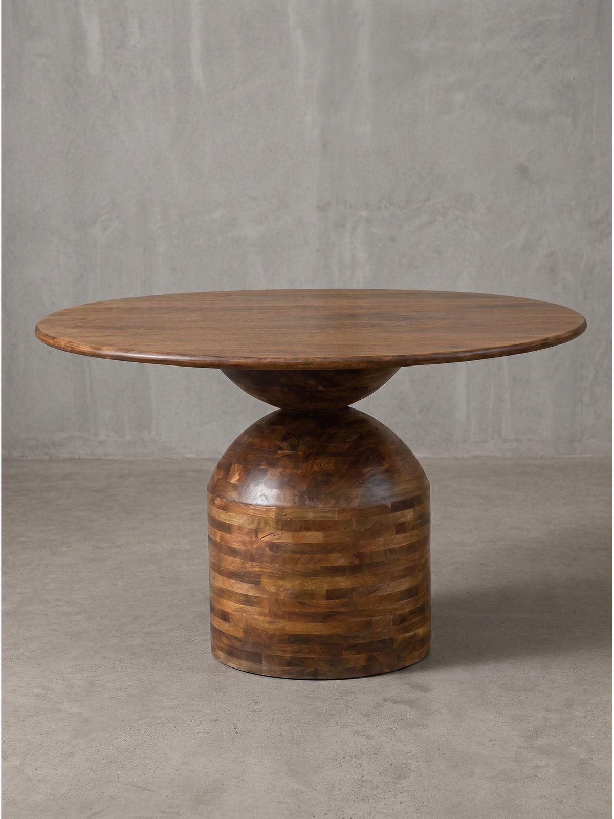 ESSTISCH ATRANI, Mango Massivholz, Ø 120 x 74 cm - Braun, Mangoholz/Holz (120/120/74cm) - KADIMA DESIGN