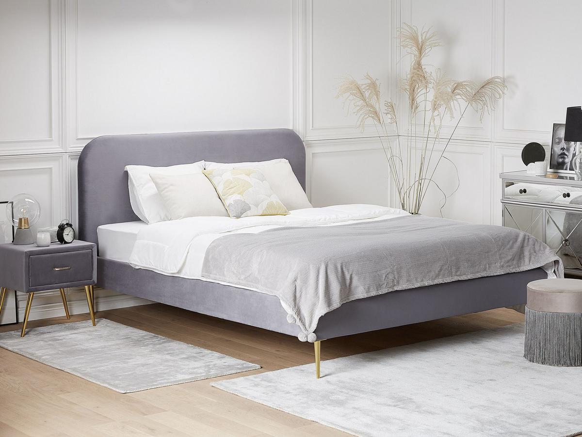 POLSTERBETT 140/200cm Grau Flayat - Grau, Textil (140/200cm) - Beliani