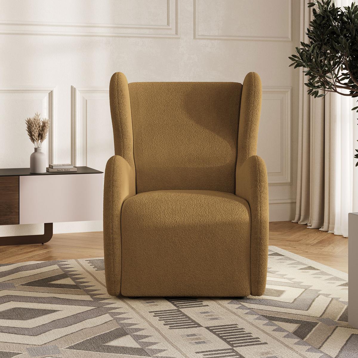 SESSEL MASTI Polstersessel Loungesessel ergonomisch, Gelb - Gelb, Holzwerkstoff/Kunststoff (74/100/86cm) - MASSENO