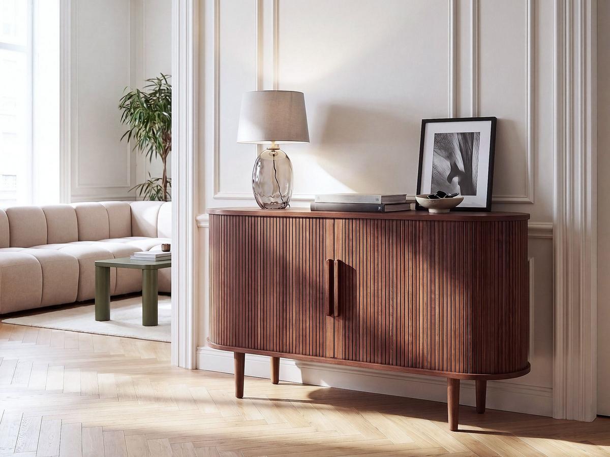 SIDEBOARD mit 2 Türen Dunkelbraun Sorell - Braun, Holz/Holzwerkstoff (120/73/40cm) - Beliani