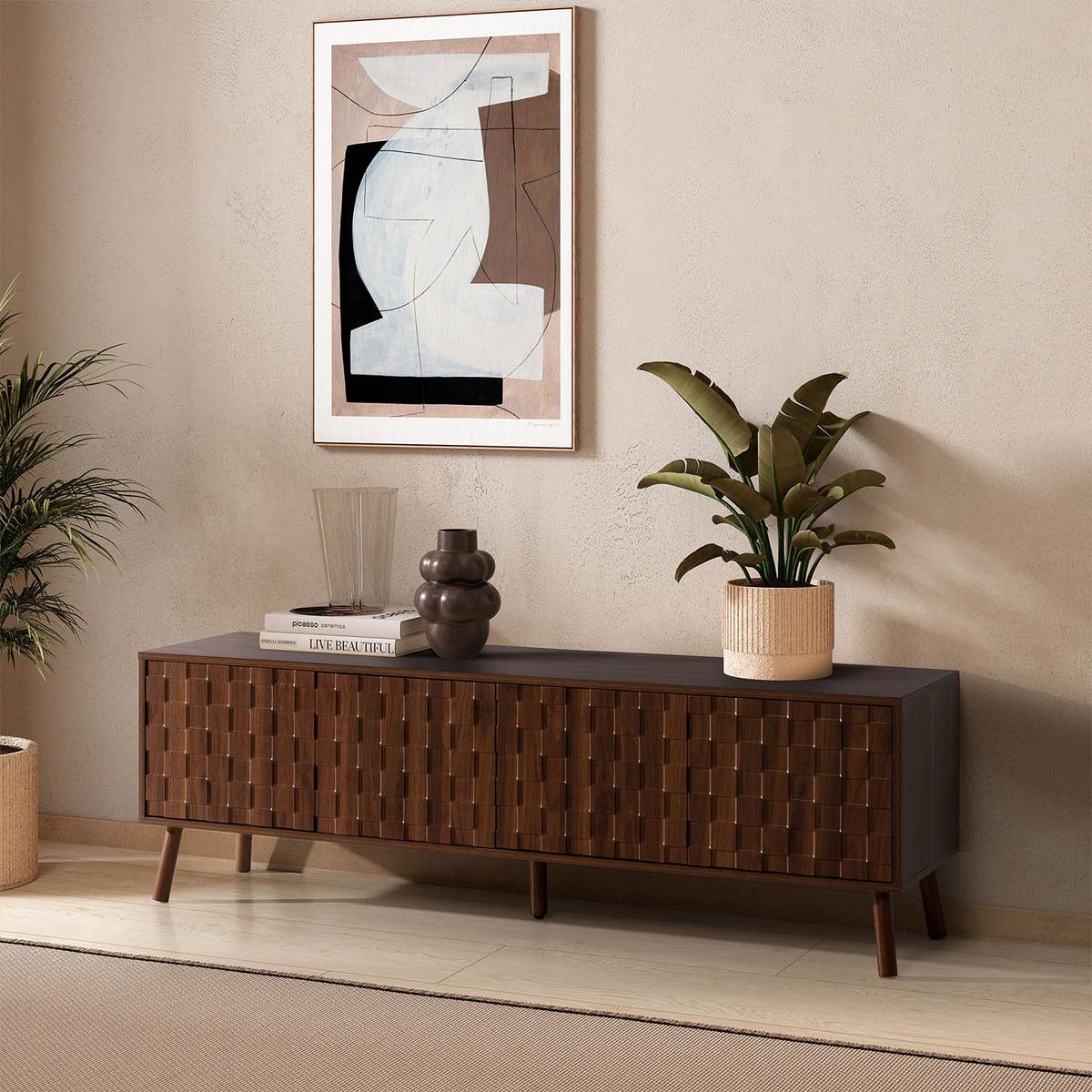 TV-ELEMENT Canadá 4 türen Walnuss-Optik - Walnussfarben, Holzwerkstoff (160/51/40cm) - VS Venta-stock