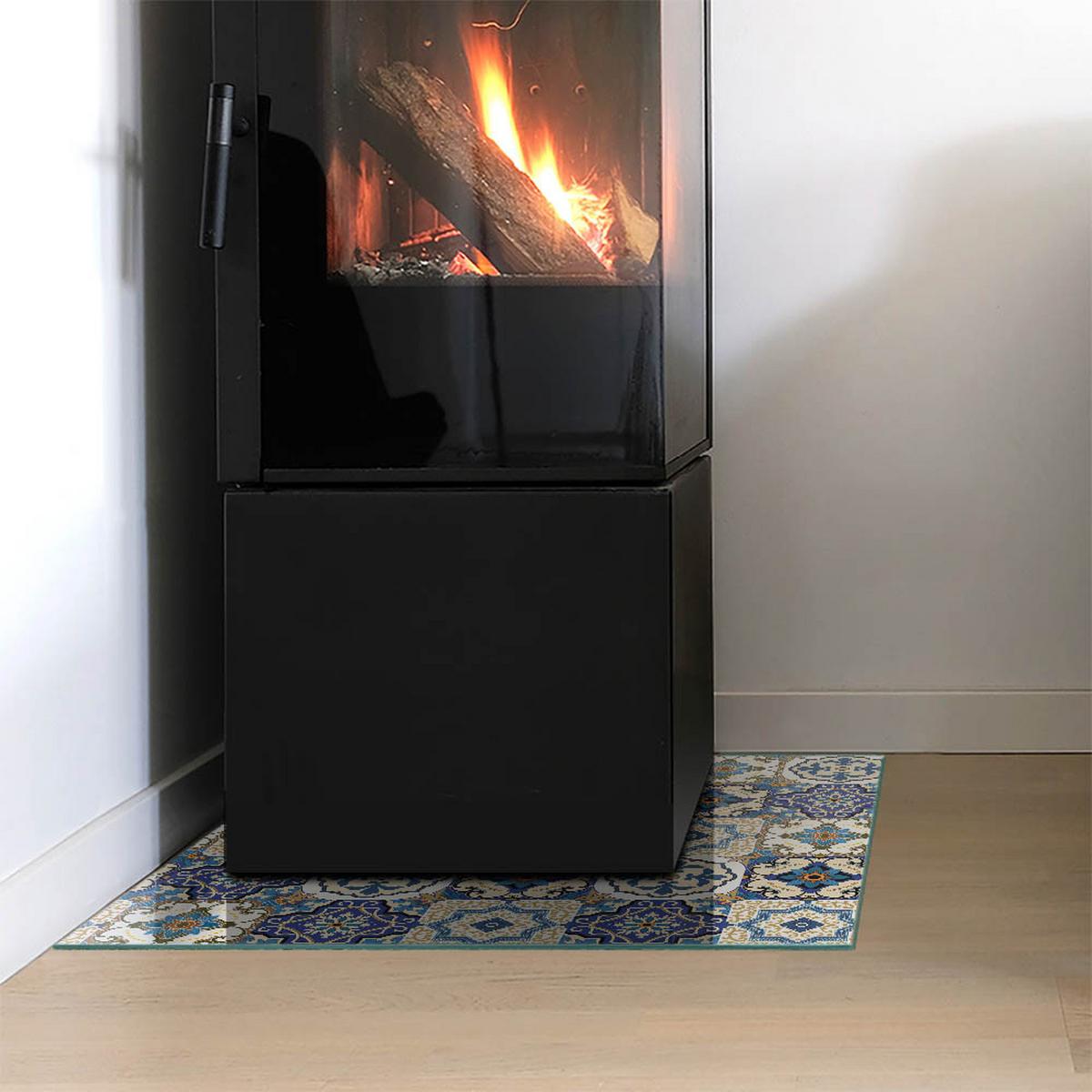 GLASPLATTE für Kamin 50x50 cm - Blau, Glas (50/50/0.4cm) - TULUP