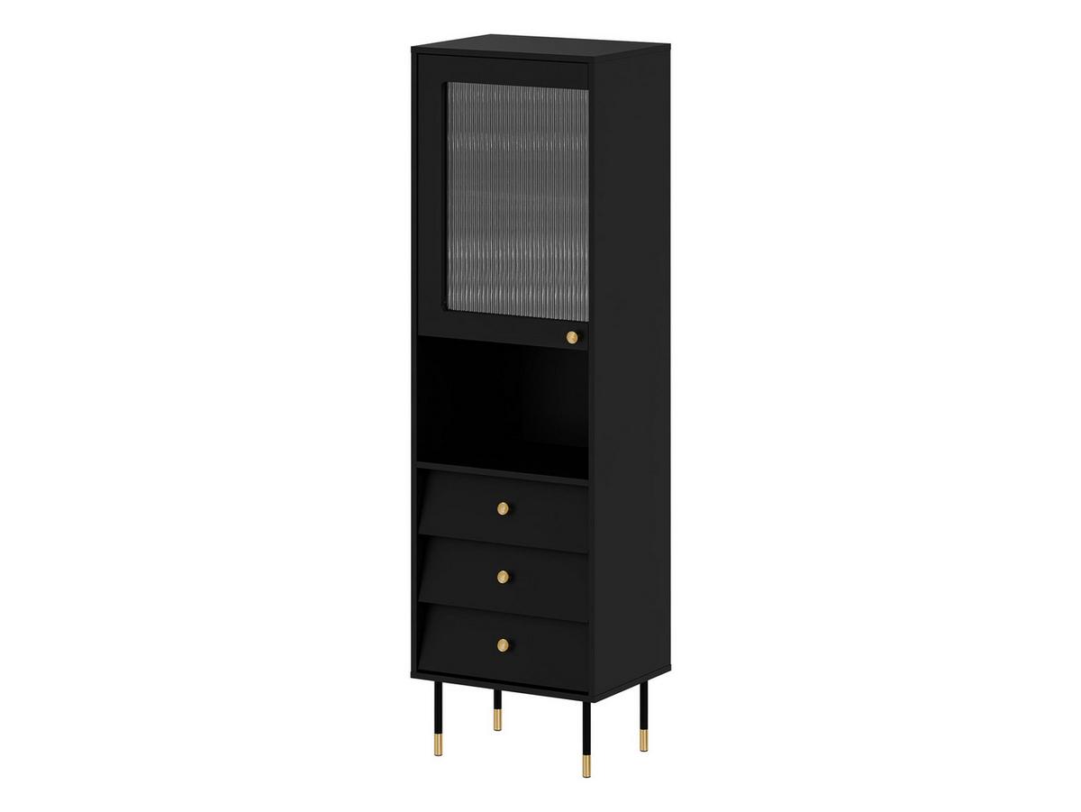 STANDVITRINE Valerio - Goldfarben/Schwarz, Holzwerkstoff/Kunststoff (52/180/39cm) - MIRJAN24