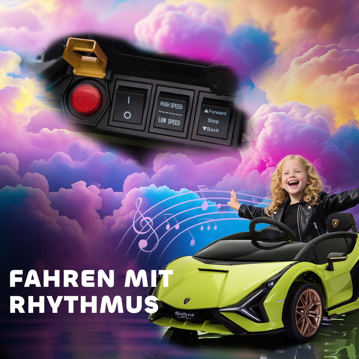 KINDERFAHRZEUG SUV-Auto-Spielzeug mit Fernbedienung Musik Grün - Grün, Metall (108/62/40cm) - HOMCOM