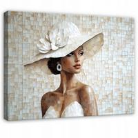 LEINWANDBILD Frau Abstrakt Beige 120x80 cm - Multicolor, Holzwerkstoff (120/80cm) - Wallarena