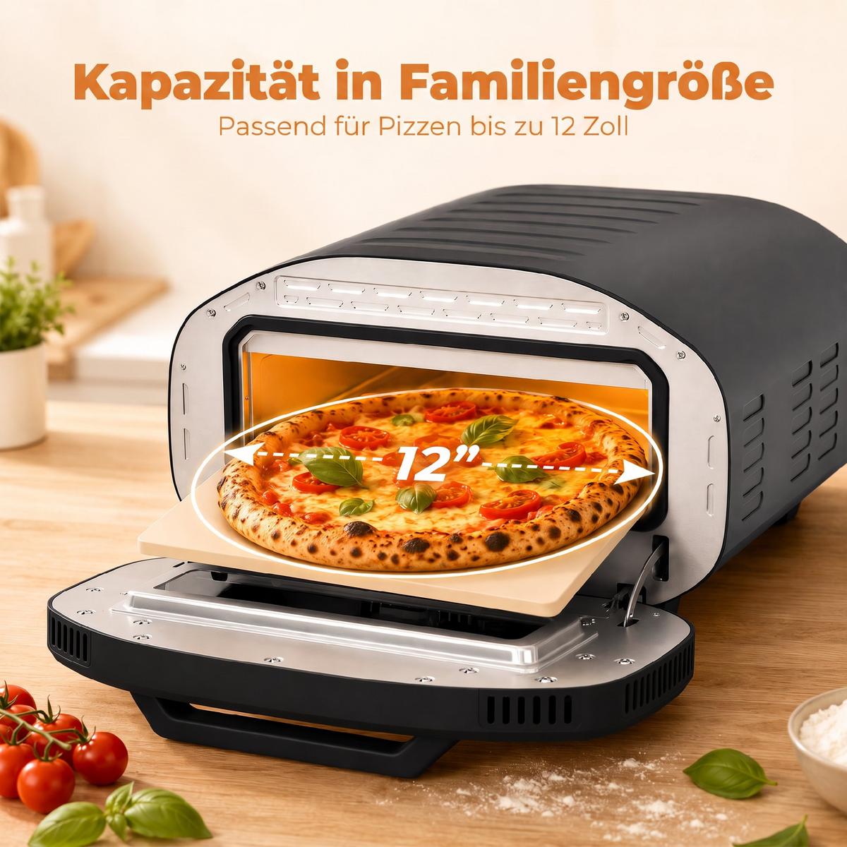 PIZZAOFEN Stahl Grau - Grau, Metall (49.7/28/46cm) - HOMCOM