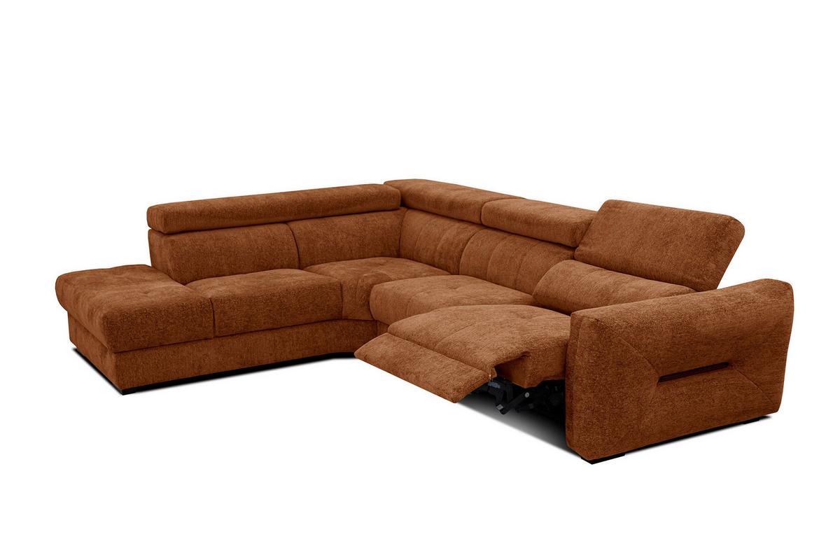 ECKSOFA CALVERA 5-Sitzer mit 1 Relaxfunktion, dunkelorange - Dunkelorange, Holzwerkstoff/Textil (239/298cm) - Wozimo