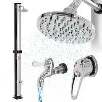 SOLARDUSCHE 35L 217 cm Silber-Schwarz rund - Silberfarben, Kunststoff (15.5/217.5/19cm) - ML-DESIGN