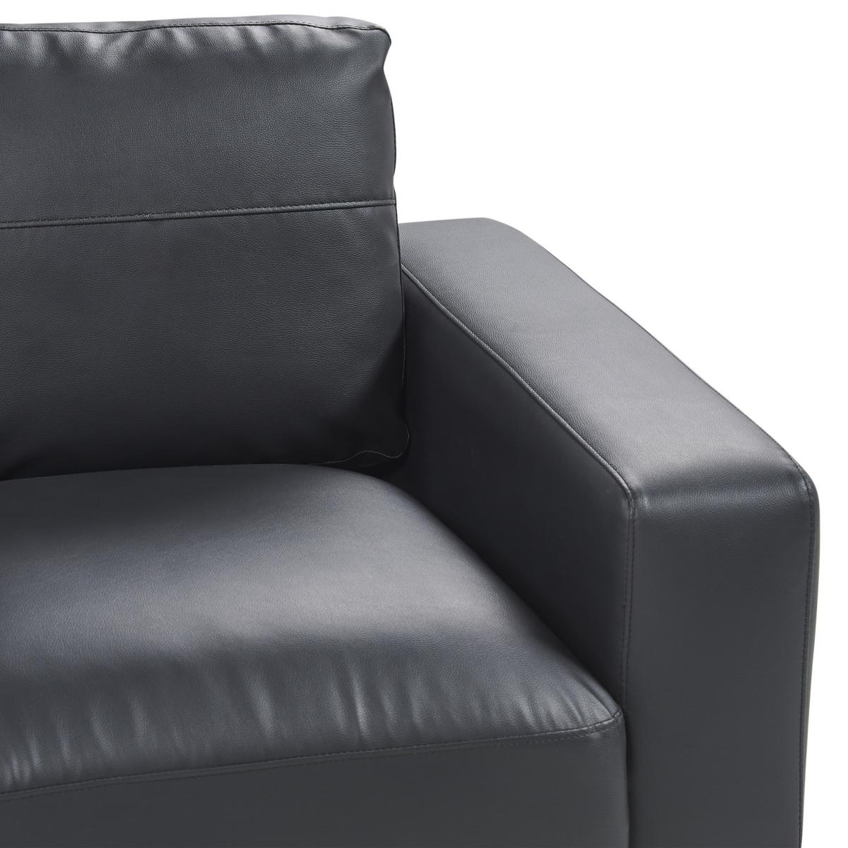 2-SITZER-SOFA Kunstleder schwarz Sovik - Schwarz, Kunststoff/Textil (156/72/87cm) - Beliani