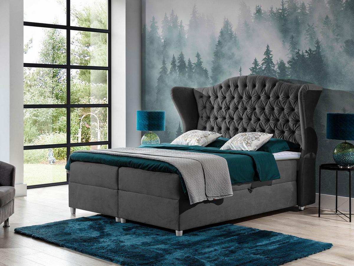 BOXBETT Livia - H3 - Grau, Holz (160/200cm) - MIRJAN24