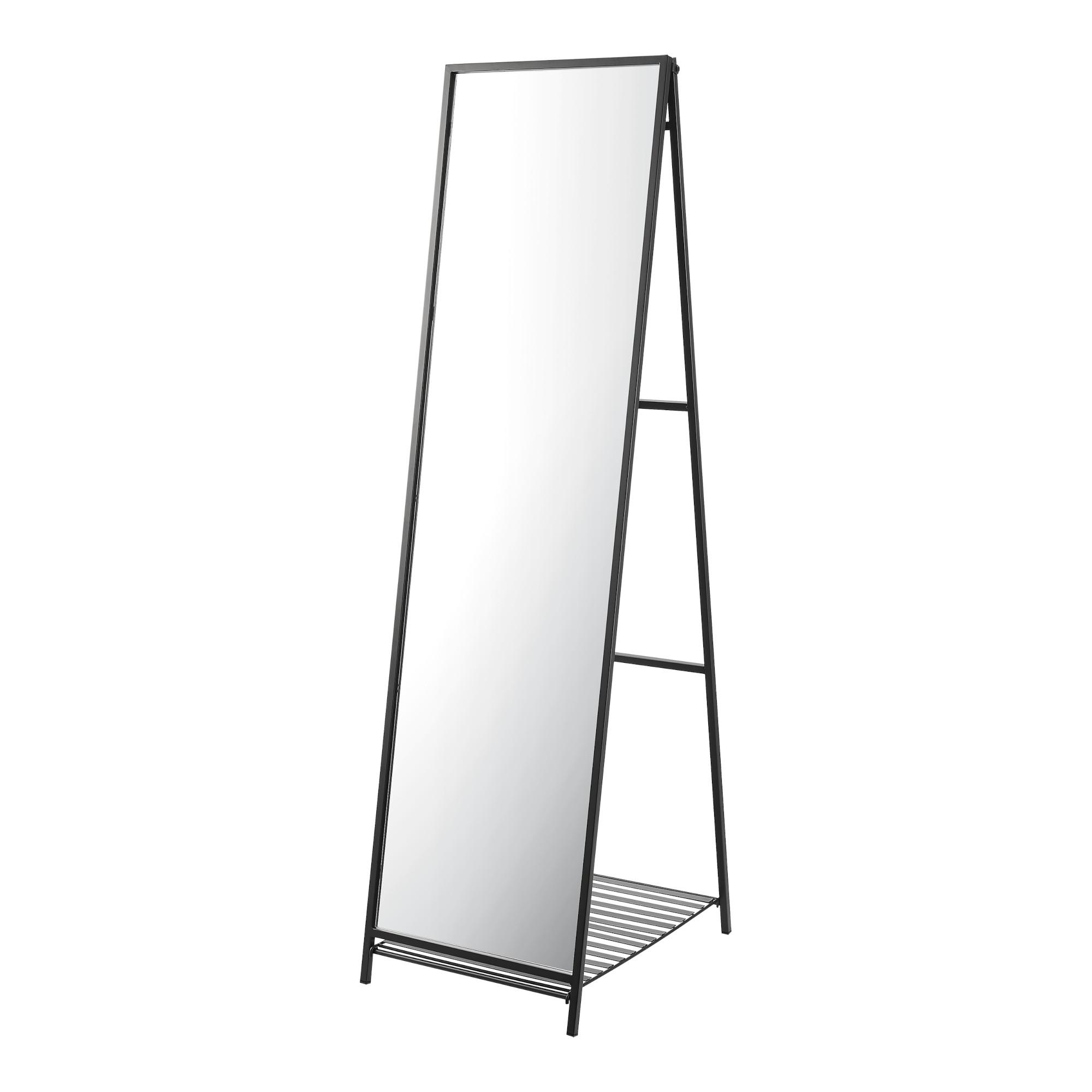 STANDSPIEGEL Ruffano - Schwarz, Glas/Metall (40/160/148.5cm) - [en.casa]
