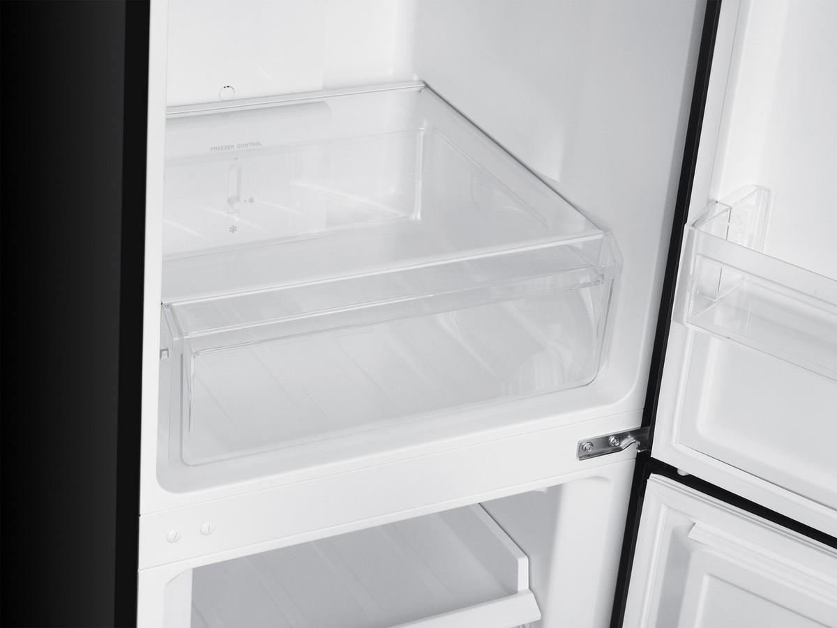 KÜHL-GEFRIER-KOMBINATION, No Frost, freistehend, groß - 253 Liter, EEK C, Kühlschrank mit Gefrierfach, schwarz - Schwarz, Glas/Kunststoff (54.5/181/61.6cm) - homeX