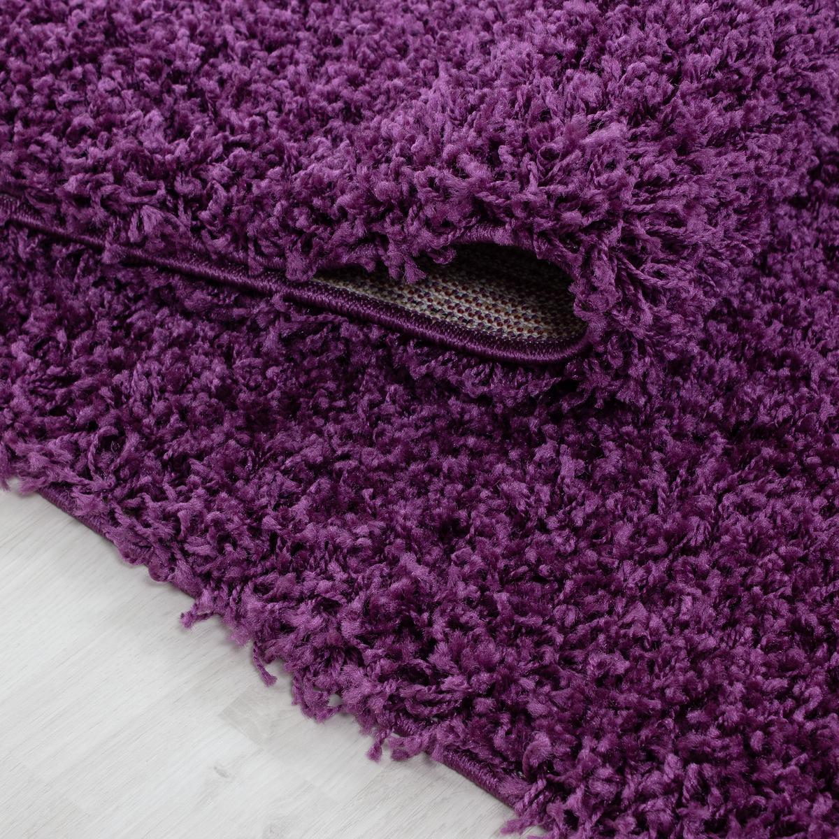 HOCHFLORTEPPICH RHEIN, einfarbig, aus Polypropylen, Violett, 100 x 200 cm - Lila, Textil (200/100cm) - KADIMA DESIGN