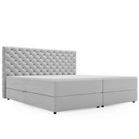 BOXBETT Bergamo 140x200 Hellgrau - Hellgrau/Schwarz, Holz/Textil (140/200cm) - Graingold
