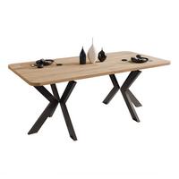 AUSZIEHTISCH DANTON 200/100/76 cm, Schwarz / Kraft-Eiche - Eichefarben/Schwarz, Holzwerkstoff/Metall (100/200/76cm) - Idohome