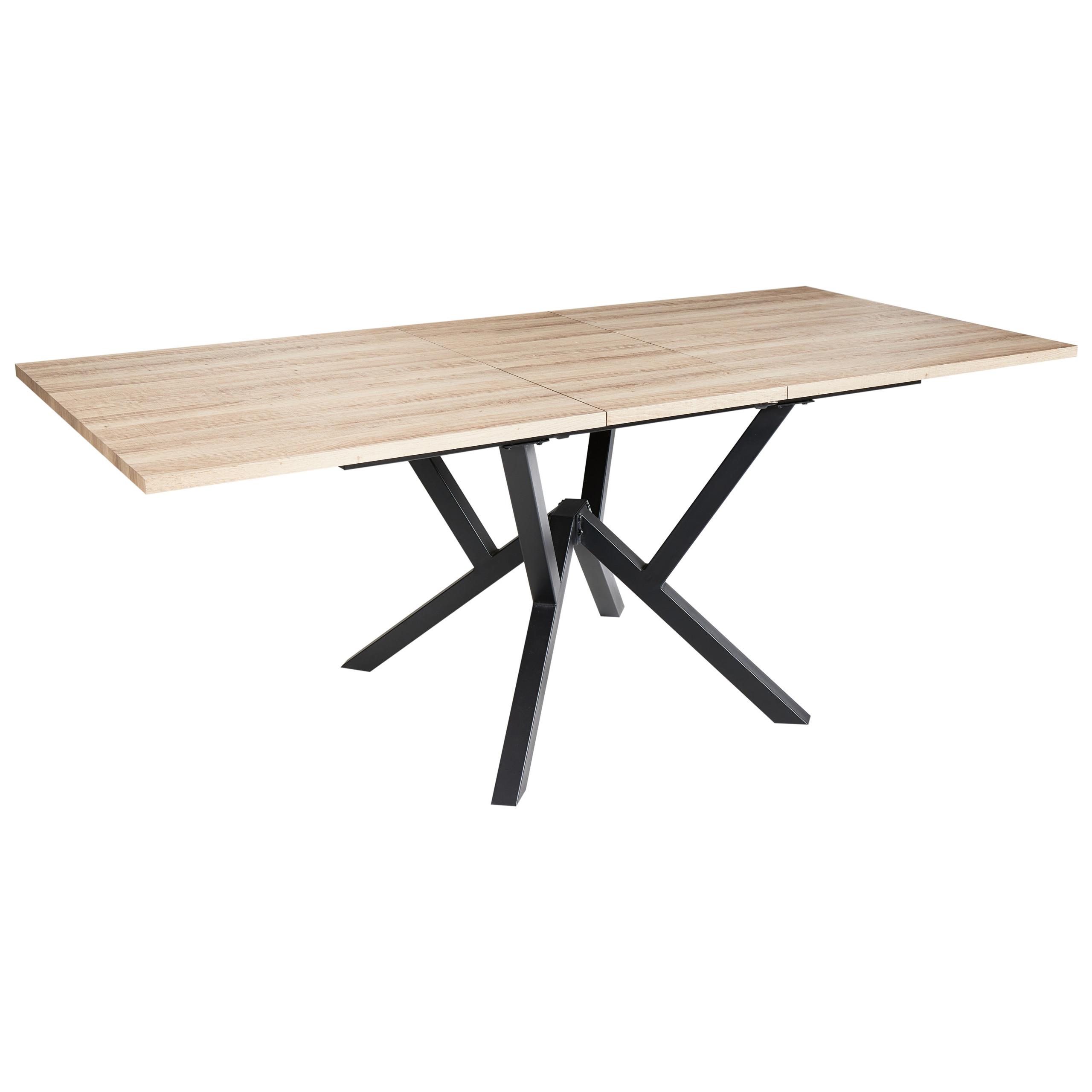 ESSTISCH ausziehbar Hellbraun 160-200/90 cm Ansell - Hellbraun, Holzwerkstoff (160/90/77cm) - Beliani