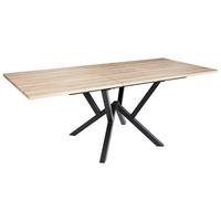 ESSTISCH ausziehbar Hellbraun 160-200/90 cm Ansell - Hellbraun, Holzwerkstoff (160/90/77cm) - Beliani