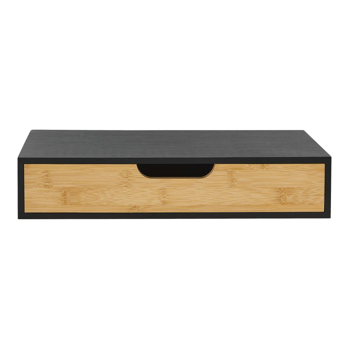 WANDREGAL Bokn - Schwarz, Holz (40/8/24cm) - [en.casa]
