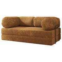 BETTSOFA ALVIO aus Schaumstoff Cordstoff Orange Schlaffunktion - Orange, Textil (170/68/80cm) - MASSENO