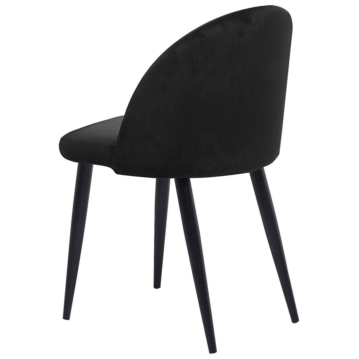 ESSZIMMERSTUHL 2er-Set Samtstoff schwarz Visalia - Schwarz, Textil (50/81/47cm) - Beliani