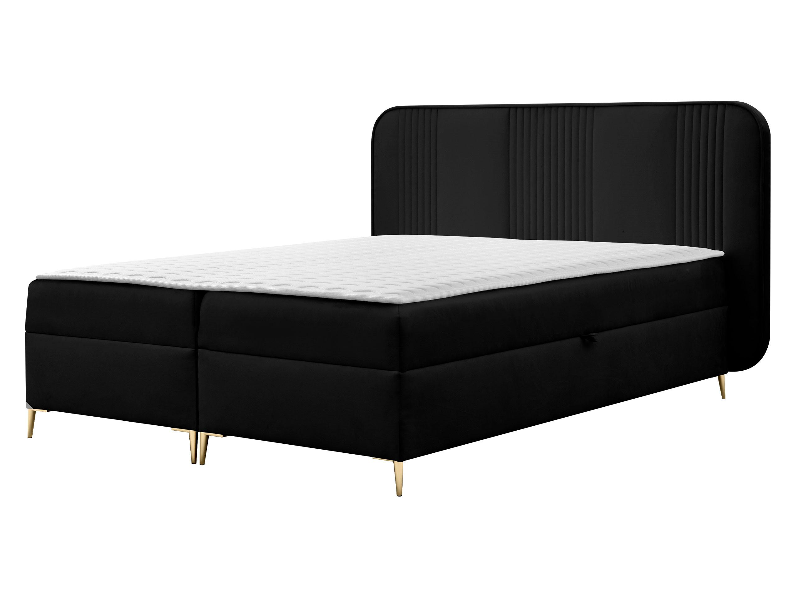 BOXBETT Fandy - H3 - Goldfarben/Schwarz, Holz/Textil (160/200cm) - MIRJAN24