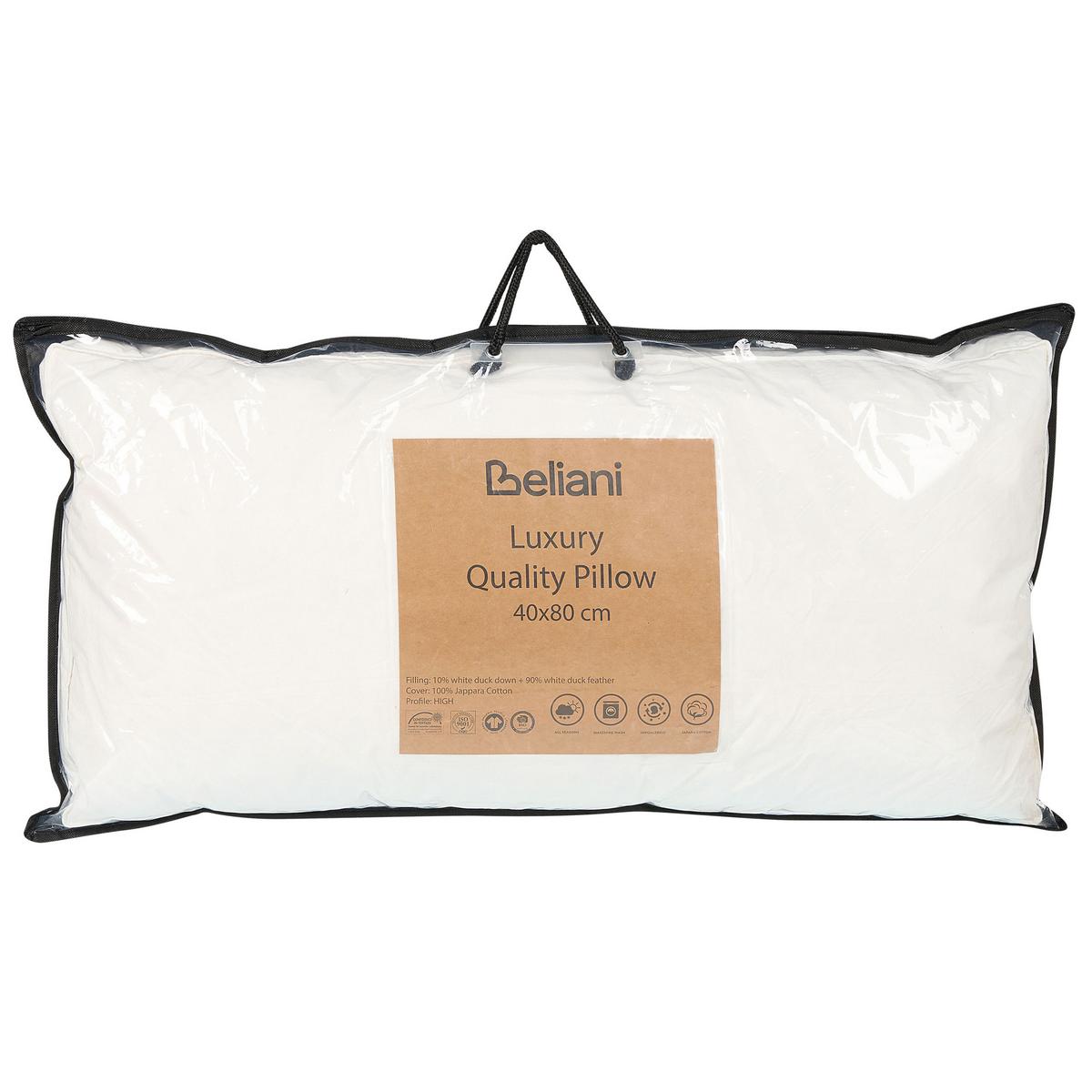 KOPFKISSEN Weiß 40/80 cm Feldberg - Weiß, Naturmaterialien (80/40cm) - Beliani