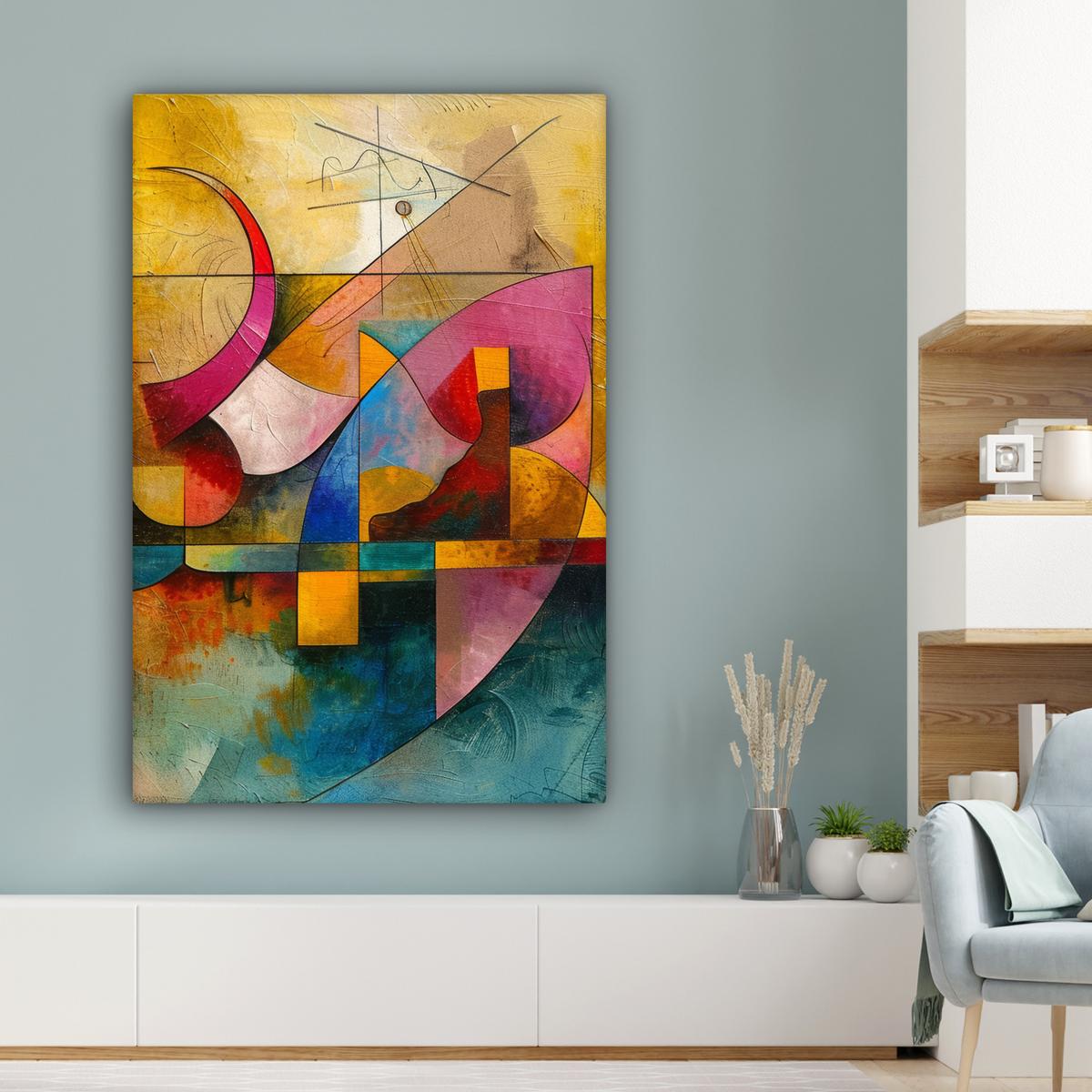 LEINWANDBILD Kunst - Abstrakt - Modern Deko XXL 80x120 cm - Gelb, Textil (80/120cm) - MuchoWow