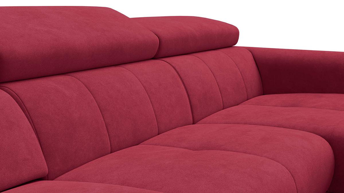 ECKSOFA RODEN 4-Sitzer mit Relax, rostrot, Veloursstoff - Rot, Holz/Textil (268/92cm) - Wozimo