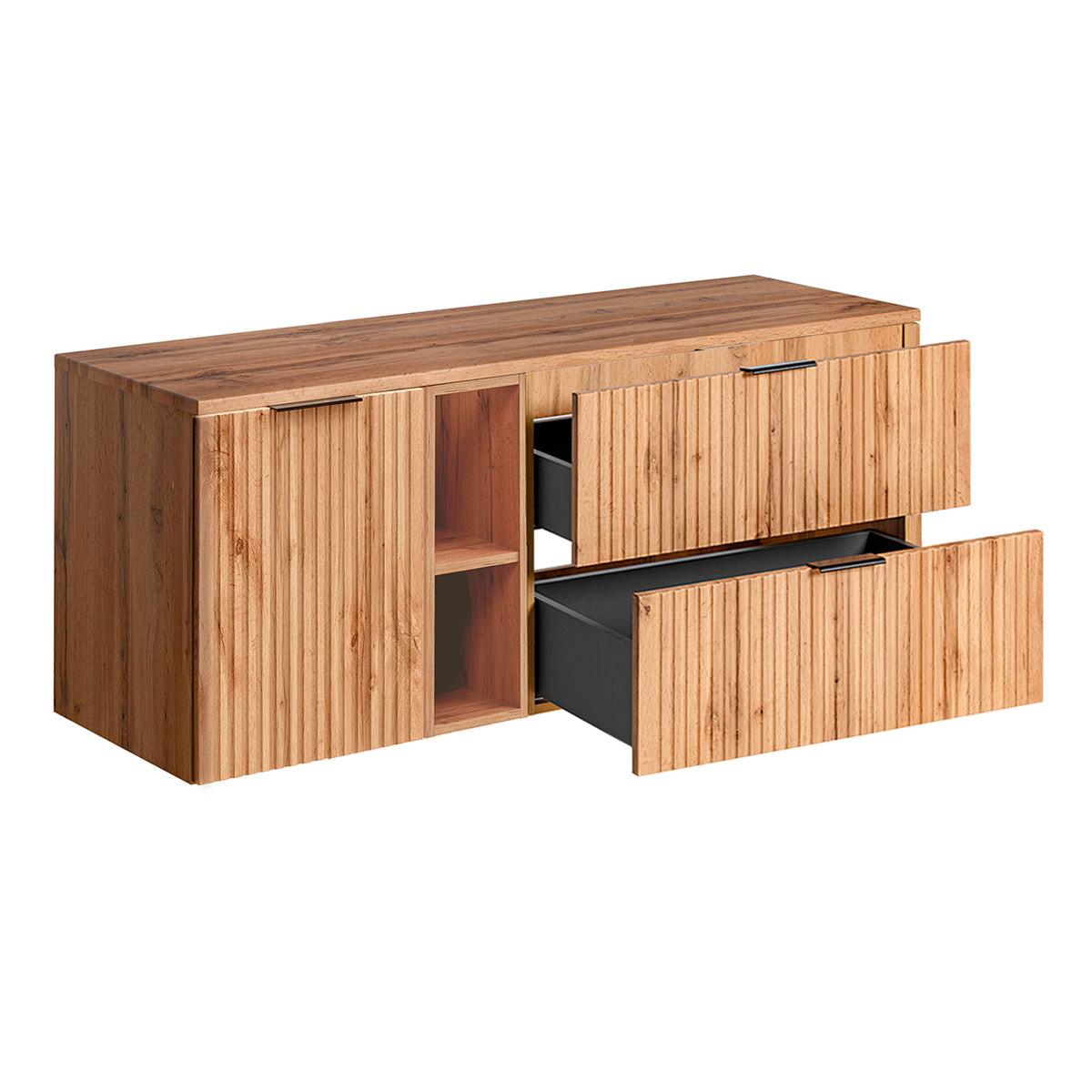 BADMÖBEL 140.8cm Adriel 2er-Set Holz - Braun, Holzwerkstoff (140.8/59/46cm) - Petits-meubles