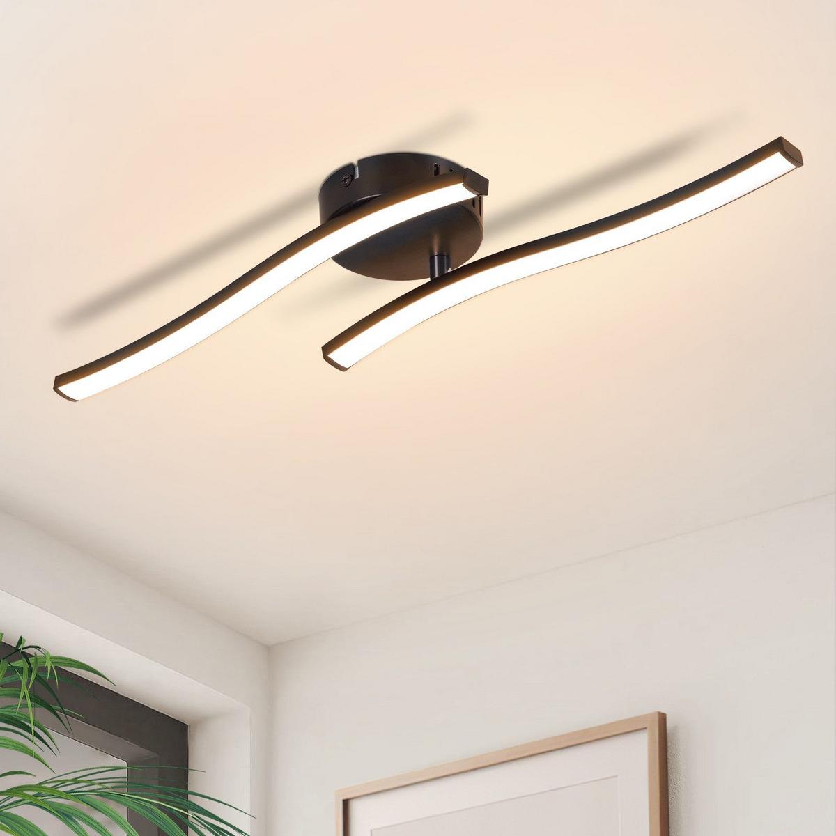 LED-DECKENLEUCHTE Kotz 10/51.5/7.3 cm - Schwarz, Kunststoff (51.5/10/7.3cm) - Nettlife